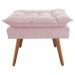 Combo Poltrona Decorativa Isis Mais Puff Opalla Suede Rosa - DS Estofados