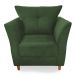 Combo Poltrona Decorativa Isis Mais Puff Opalla Suede Verde - DS Estofados