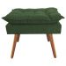 Combo Poltrona Decorativa Isis Mais Puff Opalla Suede Verde - DS Estofados