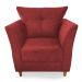 Combo Poltrona Decorativa Isis Mais Puff Opalla Suede Vermelho - DS Estofados