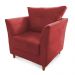 Combo Poltrona Decorativa Isis Mais Puff Opalla Suede Vermelho - DS Estofados