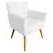 Combo Poltrona Decorativa Onix Mais Puff Redondo Napa Branco - DS Estofados