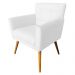 Combo Poltrona Decorativa Onix Mais Puff Redondo Napa Branco - DS Estofados