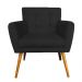 Combo Poltrona Decorativa Onix Mais Puff Redondo Suede Preto - DS Estofados