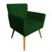 Combo Poltrona Decorativa Onix Mais Puff Redondo Suede Verde - DS Estofados