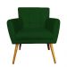 Combo Poltrona Decorativa Onix Mais Puff Redondo Suede Verde - DS Estofados