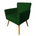 Combo Poltrona Decorativa Onix Mais Puff Redondo Suede Verde - DS Estofados