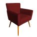 Combo Poltrona Decorativa Onix Mais Puff Redondo Suede Vermelho - DS Estofados