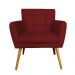 Combo Poltrona Decorativa Onix Mais Puff Redondo Suede Vermelho - DS Estofados