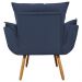 Combo Poltrona Decorativa Opalla Mais Puff Pés Palito Suede Azul Marinho - DS Estofados