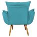 Combo Poltrona Decorativa Opalla Mais Puff Pés Palito Suede Azul Turquesa - DS Estofados