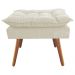 Combo Poltrona Decorativa Opalla Mais Puff Pés Palito Suede Bege - DS Estofados