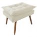 Combo Poltrona Decorativa Opalla Mais Puff Pés Palito Suede Bege - DS Estofados