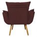 Combo Poltrona Decorativa Opalla Mais Puff Pés Palito Suede Bordô - DS Estofados