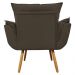 Combo Poltrona Decorativa Opalla Mais Puff Pés Palito Suede Marrom - DS Estofados