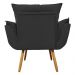 Combo Poltrona Decorativa Opalla Mais Puff Pés Palito Suede Preto - DS Estofados