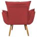 Combo Poltrona Decorativa Opalla Mais Puff Pés Palito Suede Vermelho - DS Estofados