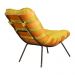 Combo Poltrona Decorativa mais Puff Costela Suede Amarelo