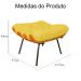 Combo Poltrona Decorativa mais Puff Costela Suede Amarelo