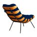 Combo Poltrona Decorativa mais Puff Costela Suede Azul Marinho - DS Estofados