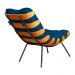 Combo Poltrona Decorativa mais Puff Costela Suede Azul Royal