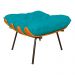 Combo Poltrona Decorativa mais Puff Costela Suede Azul Turquesa - DS Estofados