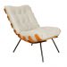 Combo Poltrona Decorativa mais Puff Costela Suede Bege - DS Estofados