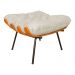 Combo Poltrona Decorativa mais Puff Costela Suede Bege - DS Estofados