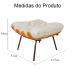 Combo Poltrona Decorativa mais Puff Costela Suede Bege - DS Estofados