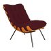 Combo Poltrona Decorativa mais Puff Costela Suede Bordô