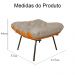 Combo Poltrona Decorativa mais Puff Costela Suede Capuccino - DS Estofados