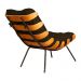 Combo Poltrona Decorativa mais Puff Costela Suede Marrom - DS Estofados