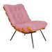 Combo Poltrona Decorativa mais Puff Costela Suede Rosa