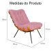 Combo Poltrona Decorativa mais Puff Costela Suede Rosa