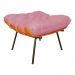 Combo Poltrona Decorativa mais Puff Costela Suede Rosa