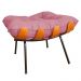 Combo Poltrona Decorativa mais Puff Costela Suede Rosa