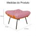 Combo Poltrona Decorativa mais Puff Costela Suede Rosa