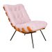 Combo Poltrona Decorativa mais Puff Costela Suede Rosa Bebê