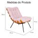 Combo Poltrona Decorativa mais Puff Costela Suede Rosa Bebê