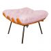 Combo Poltrona Decorativa mais Puff Costela Suede Rosa Bebê