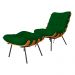 Combo Poltrona Decorativa mais Puff Costela Suede Verde - DS Estofados