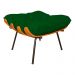 Combo Poltrona Decorativa mais Puff Costela Suede Verde - DS Estofados