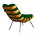 Combo Poltrona Decorativa mais Puff Costela Suede Verde - DS Estofados