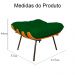 Combo Poltrona Decorativa mais Puff Costela Suede Verde - DS Estofados
