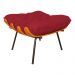 Combo Poltrona Decorativa mais Puff Costela Suede Vermelho - DS Estofados