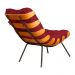 Combo Poltrona Decorativa mais Puff Costela Suede Vermelho - DS Estofados