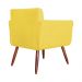 Combo Poltrona mais Puff Isabela em Tressê Pés Palito Suede Amarelo