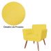 Combo Poltrona mais Puff Isabela em Tressê Pés Palito Suede Amarelo