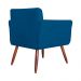 Combo Poltrona mais Puff Isabela em Tressê Pés Palito Suede Azul Royal