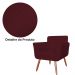 Combo Poltrona mais Puff Isabela em Tressê Pés Palito Suede Bordô